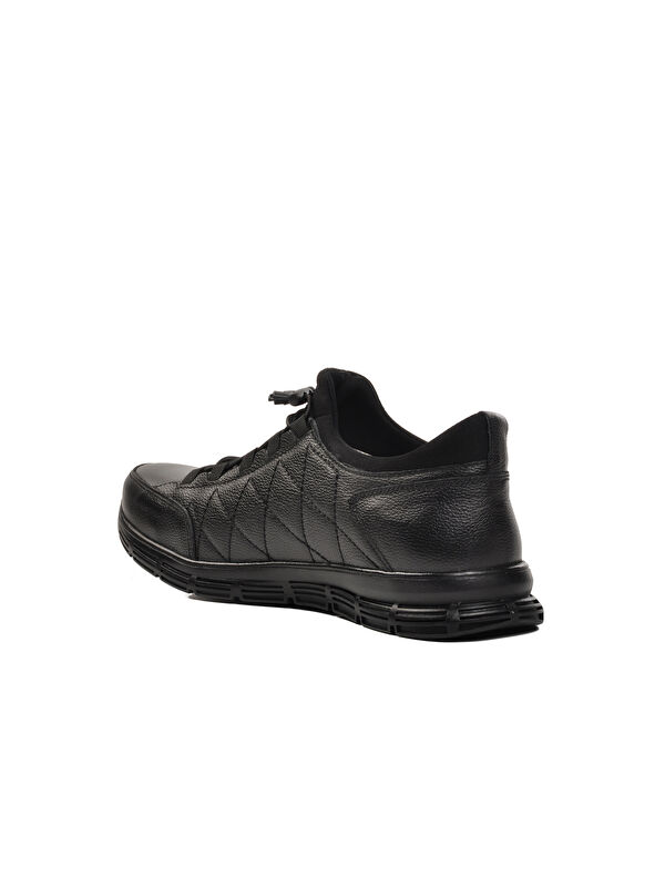 Siyah Hakiki Deri Erkek Sneaker Ayakkabı 103 - Görsel 5