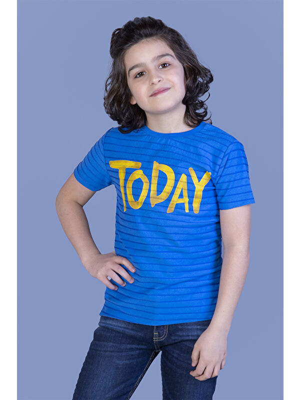 Toontoykids Erkek Çocuk Örgü Kumaş Detaylı Today Baskılı Tişört
