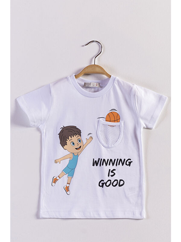 Toontoykids Erkek Çocuk Cep Detaylı Baskılı Tişört