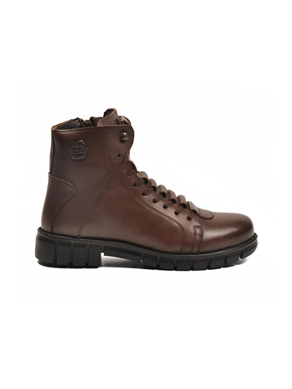 Kahve Deri Kürkü Soğuğa Dirençli Kaymaz Erkek Bot 2K8518 M - Görsel 2