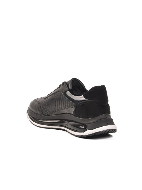 Siyah Hakiki Deri Erkek Sneaker Erroo 2614 M - Görsel 5