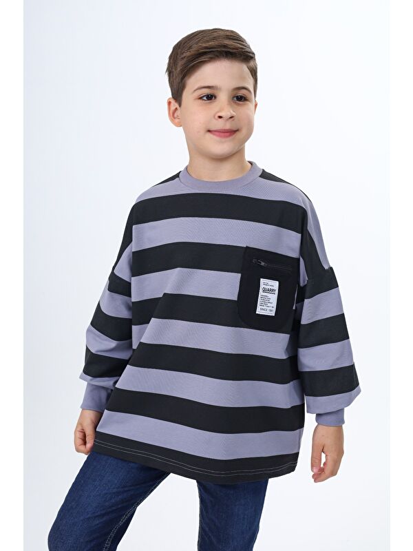 Toontoykids Erkek Çocuk Çizgili Sweatshirt