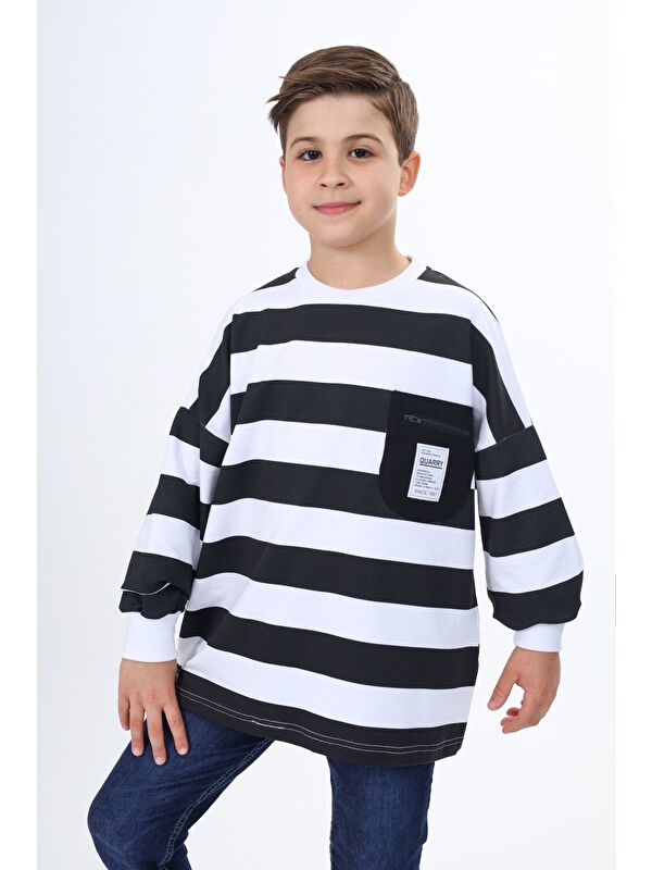 Toontoykids Erkek Çocuk Çizgili Sweatshirt