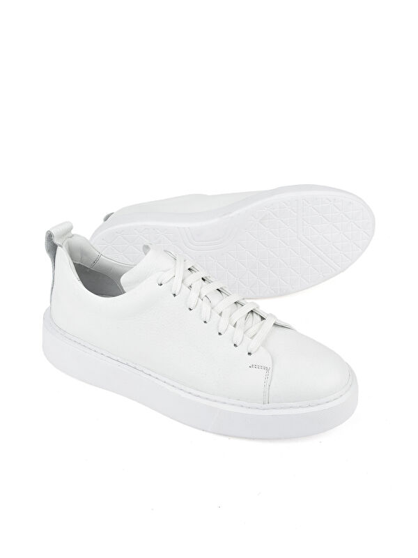 Erkek Hakiki Deri Sneaker 1511026Z875Y Beyaz - Görsel 5
