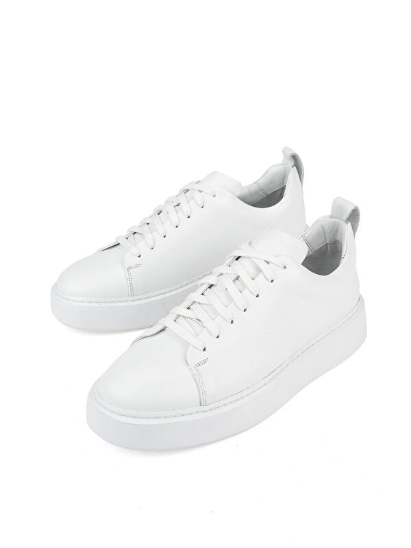 Erkek Hakiki Deri Sneaker 1511026Z875Y Beyaz - Görsel 6