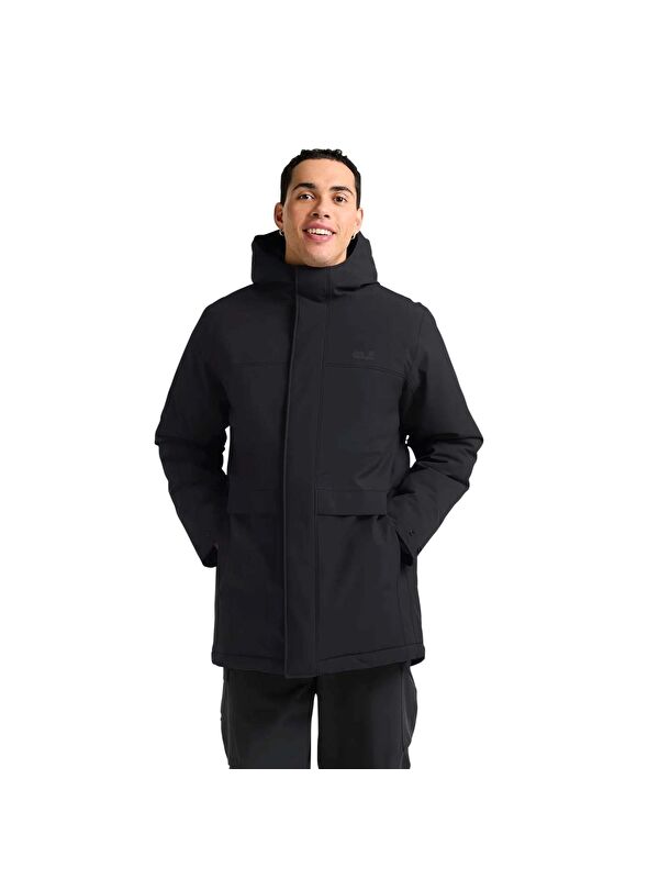 Jack Wolfskin Cold Camp Coat Erkek Siyah Outdoor Mont