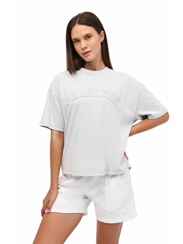 Lumberjack WL GALE 11SY788 5PR Gri Kadın Kısa Kol T-Shirt