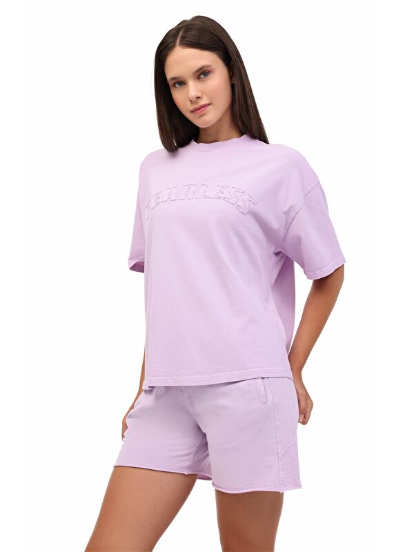 Lumberjack WL GALE 11SY788 5PR Lila Kadın Kısa Kol T-Shirt