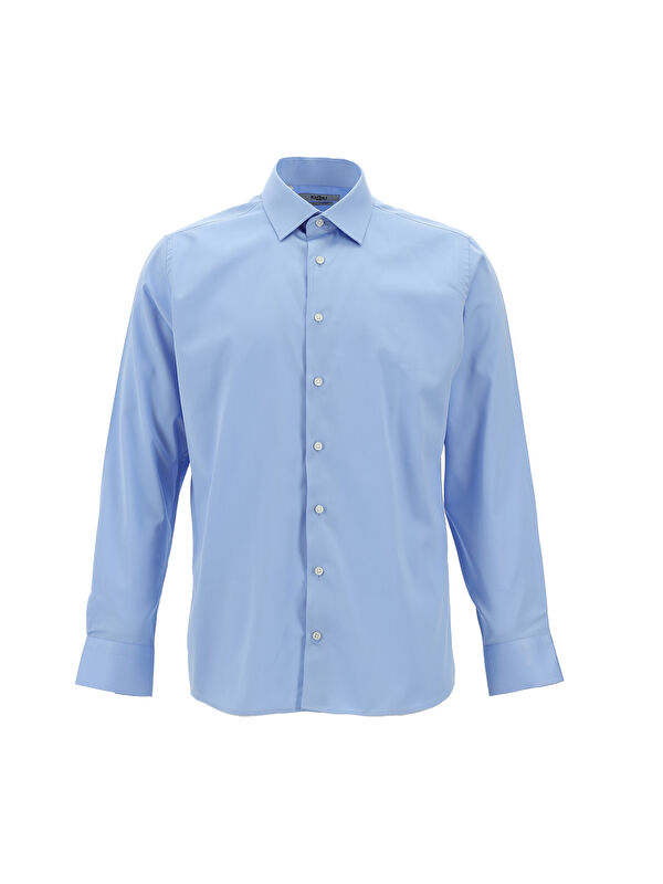 Kiğılı Uzun Kol Slim Fit Dar Kesim Klasik Pamuk Gömlek