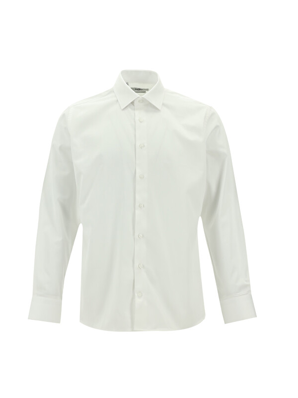 Kiğılı Uzun Kol Slim Fit Dar Kesim Klasik Pamuk Gömlek