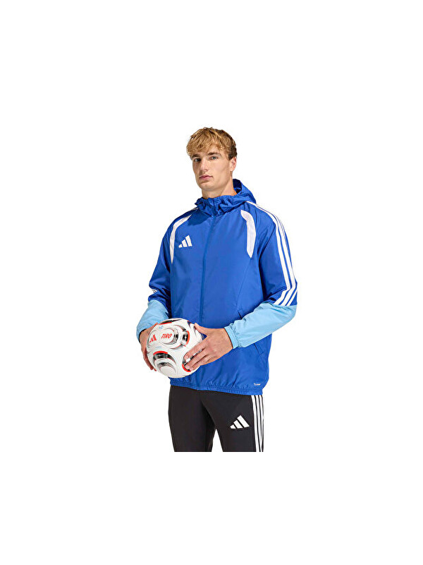 Adidas Tiro26C Aw Jkt Erkek Futbol Antrenman Yağmurluk KB0135 Mavi