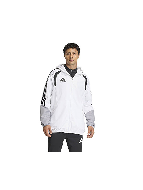 Adidas Tiro26C Aw Jkt Erkek Futbol Antrenman Yağmurluk KB0140 Beyaz