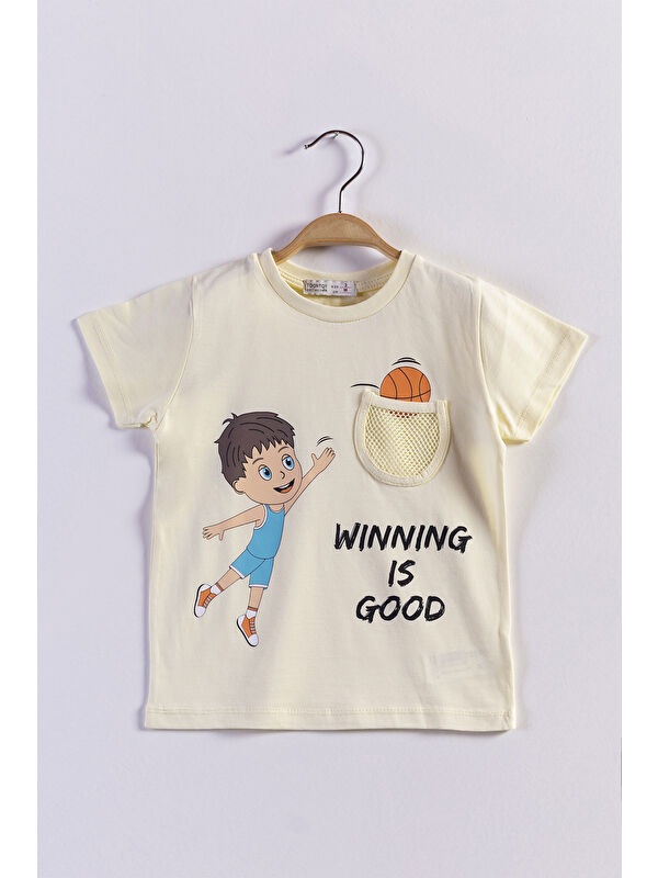 Toontoykids Erkek Çocuk Cep Detaylı Baskılı Tişört