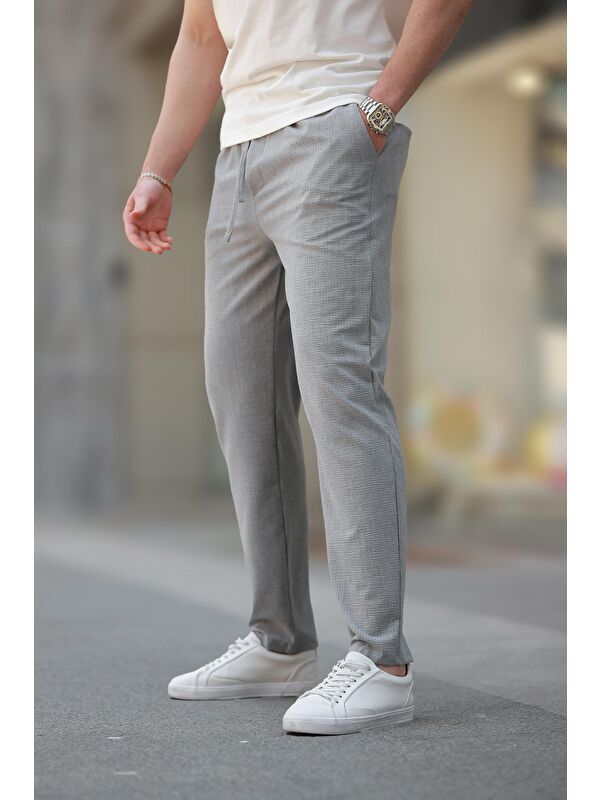 Madmext Gri  Regular Fit Erkek Pantolon E6572