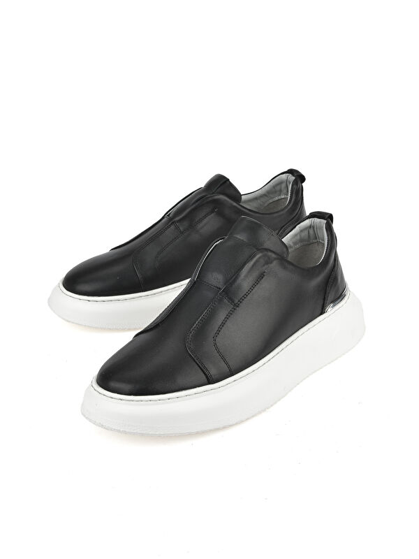 Erkek Hakiki Deri Sneaker 151987Z026 Siyah - Görsel 6
