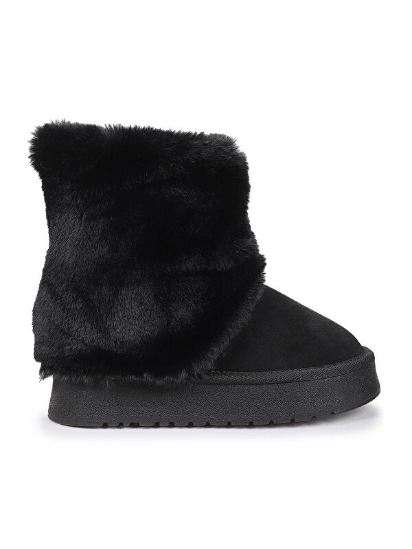 Nera Kürklü Kız Çocuk Süet Bot Ayakkabı - Görsel 4