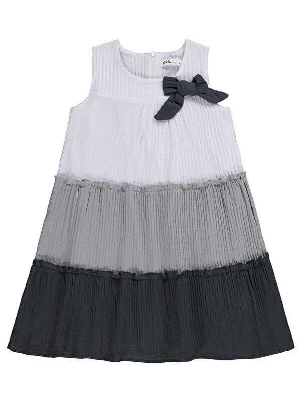 Civil Girls Fiyonklu 6-9 Yaş Elbise - Gri