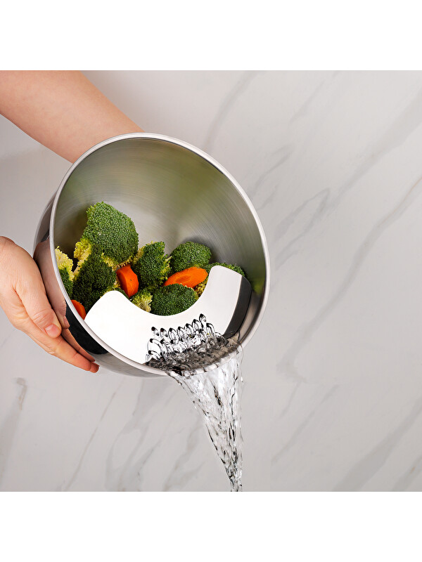 SCHAFER Gurme Süzgeçli Karıştırma Kabı 3 Parça-Inox