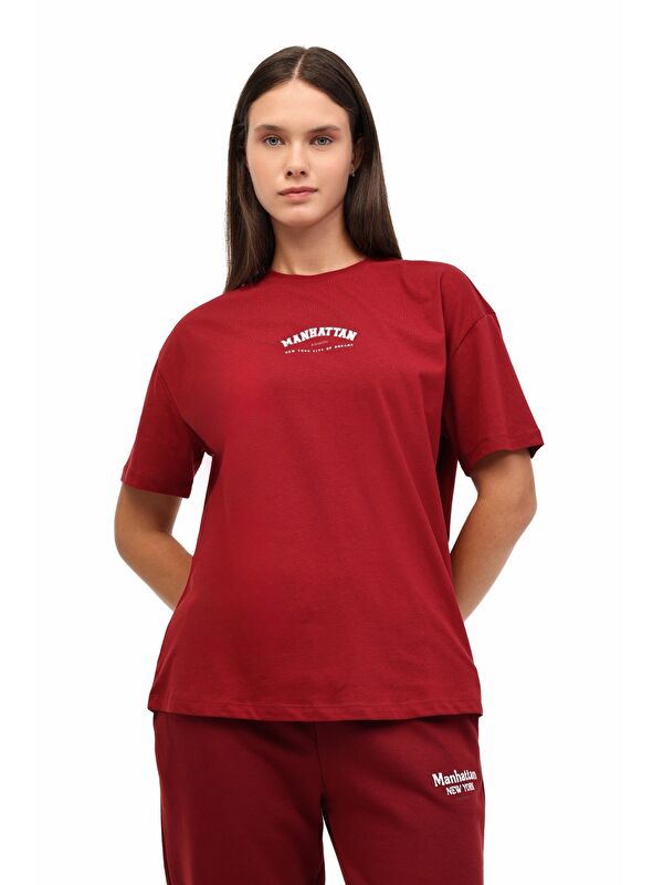 Kinetix WL 11BUD BTS-K16 5PR Bordo Kadın Kısa Kol T-Shirt