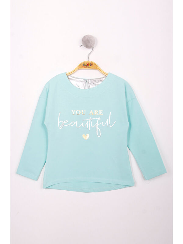 Toontoykids Kız Çocuk Yazı Varaklı T-Shirt