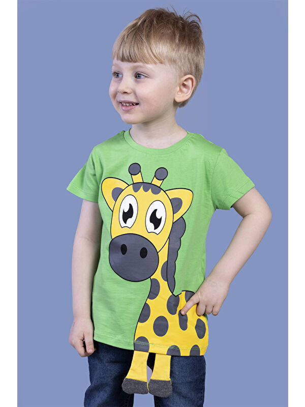 Toontoykids Erkek Çocuk Zürafa Baskılı Tişört