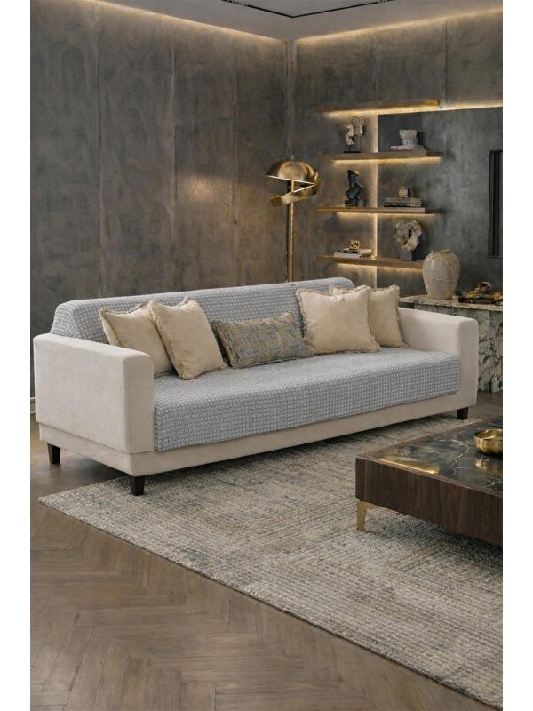 Çeyiz Diyarı Pitikare Polar Koltuk Örtüsü 170x210 Cm Gri