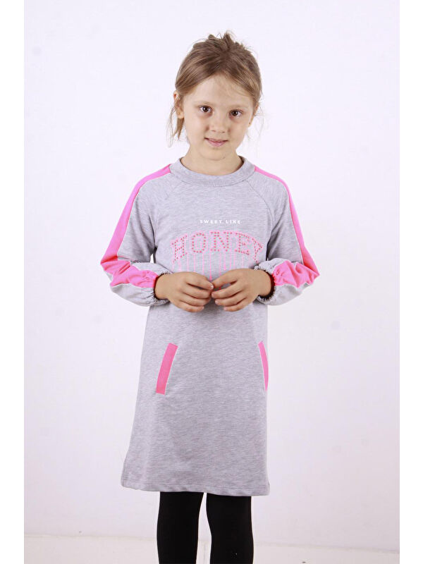 Toontoykids Kız Çocuk Honey Baskılı Elbise