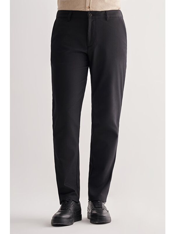 İMZA Siyah Yan Cep Düz Paça Pamuklu Comfort Fit Chino Casual Pantolon 1003255166