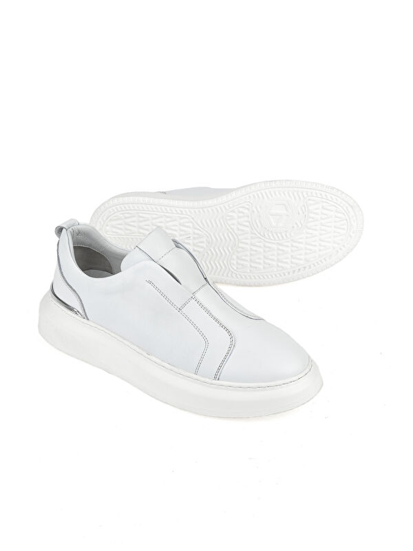 Erkek Hakiki Deri Sneaker 151987Z026 Beyaz - Görsel 5