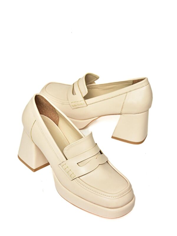 T5690137 Bej Kadın Topuklu Ayakkabı - Görsel 5