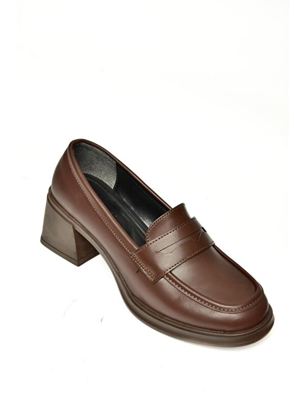 T8201453 Kahverengi Kadın Topuklu Ayakkabı - Görsel 8