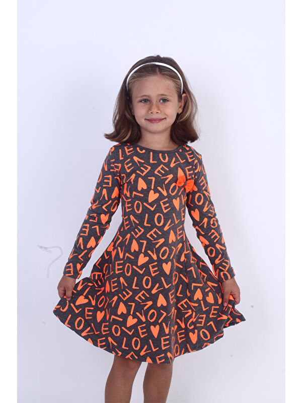 Toontoykids Kız Çocuk Love Baskılı Elbise