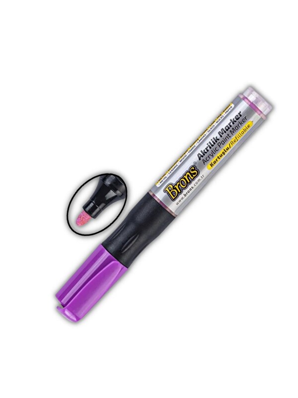 Brons Akrilik Marker Yuvarlak Uç 1 Adet Akrilik Markör Metal Seramik Ahşap Kumaş tuval cam taş