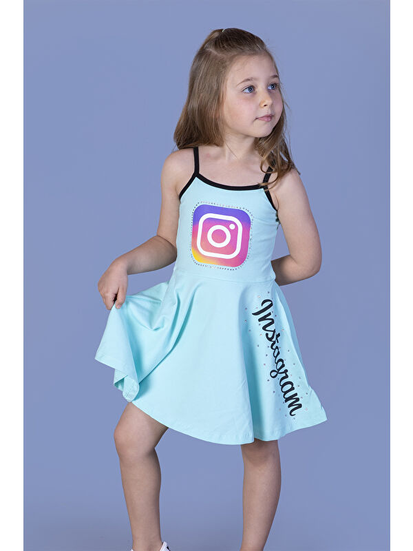 Toontoykids Kız Çocuk Baskılı Elbise