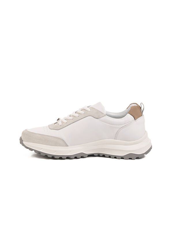 Beyaz Hakiki Deri Erkek Casual Ayakkabı Ciksa M - Görsel 3