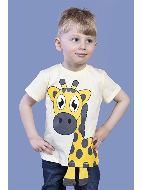 Toontoykids Erkek Çocuk Zürafa Baskılı Tişört