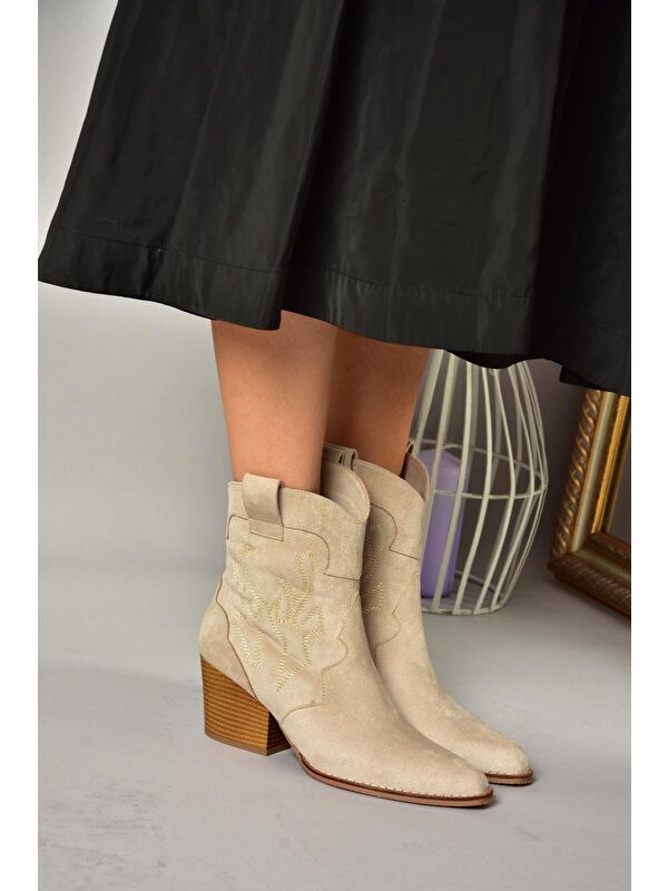 T2961120 Bej Kadın Bot - Görsel 4