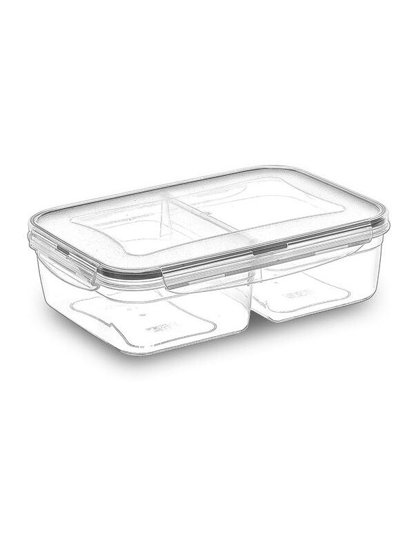 Plastart Fresh Box Dikdörtgen 2 Bölmeli Saklama Kabı - 1000 ml