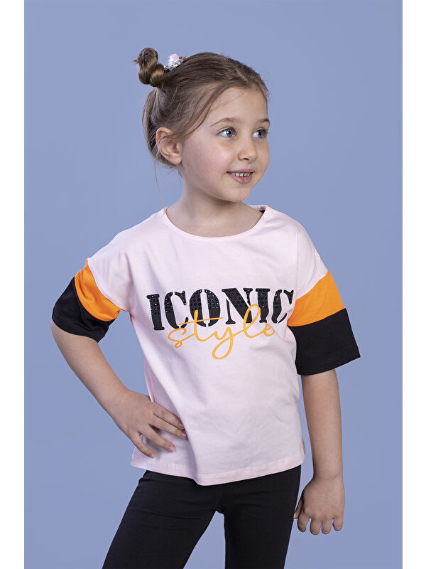 Toontoykids Kız Çocuk Garni Detaylı Baskılı Tişört
