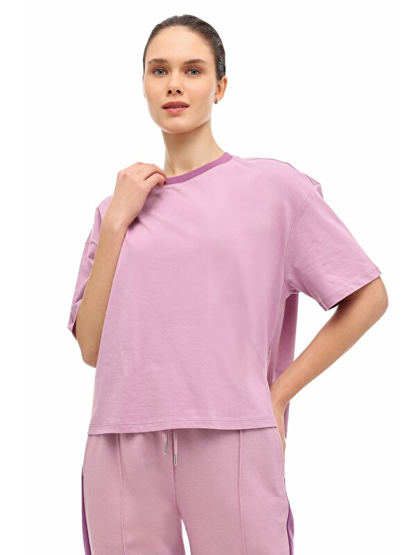 Lumberjack WL 11MERYBEL-TSH2 Lila Kadın Kısa Kol T-Shirt