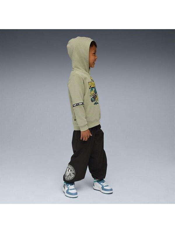 Puma Hot Wheels Çocuk Haki Kapüşonlu Sweatshirt