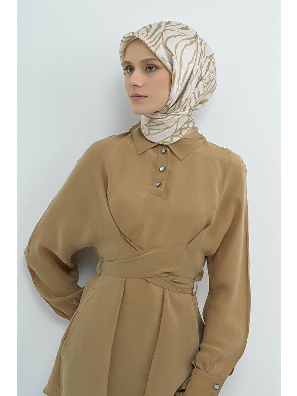 ARMİNE Saf İpek Twill Eşarp 9511D 02