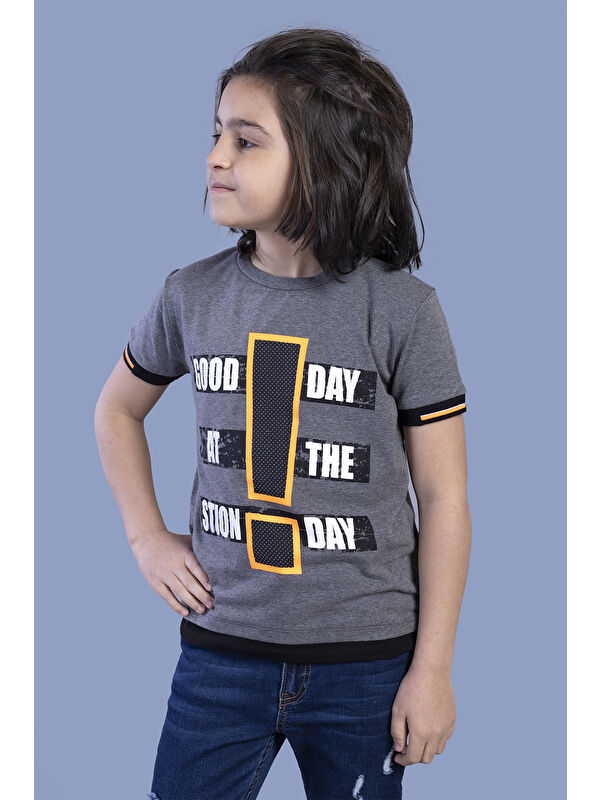 Toontoykids Erkek Çocuk Neon Uyumlu Baskılı Garni Detaylı Tişört