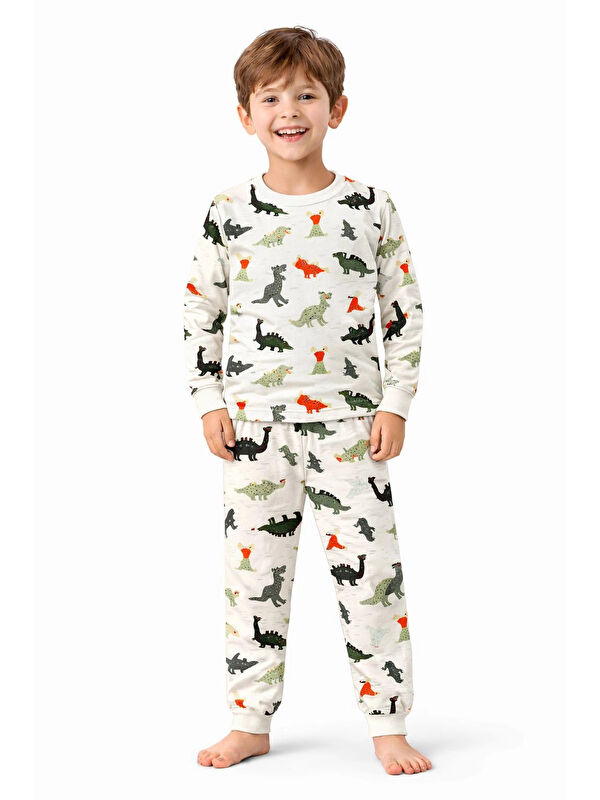 Myhanne Dinozor Desenli Erkek Çocuk Pijama Takımı 51321
