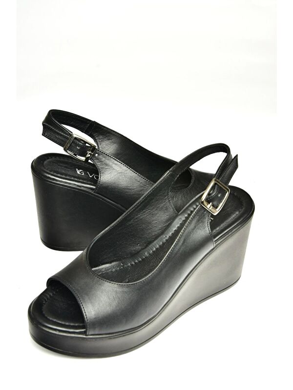 U5552250 Siyah Kadın Dolgu Topuklu Ayakkabı - Görsel 3