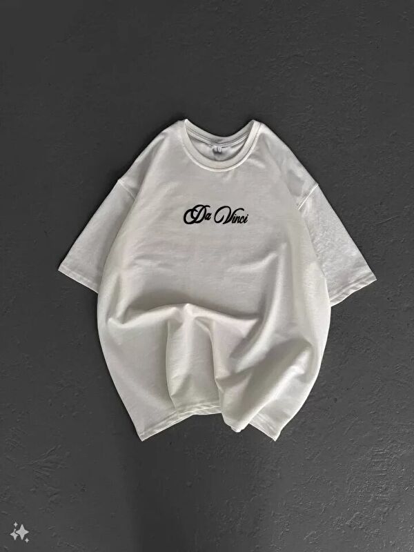 Jane's Unisex Baskılı Oversize T-Shirt - Beyaz