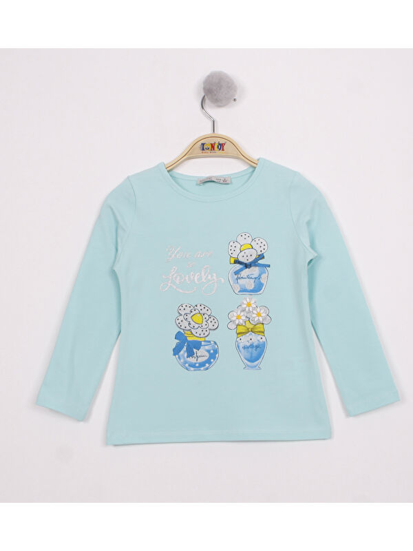 Toontoykids Kız Çocuk Papatya Vazo Baskılı T-Shirt