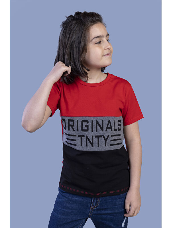 Toontoykids Erkek Çocuk Garni Detaylı Baskılı Tişört