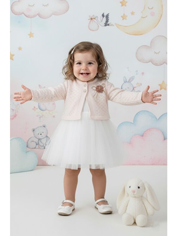 Mnk Baby & Kids Triko Bolerolu Kız Bebek Elbise M00770