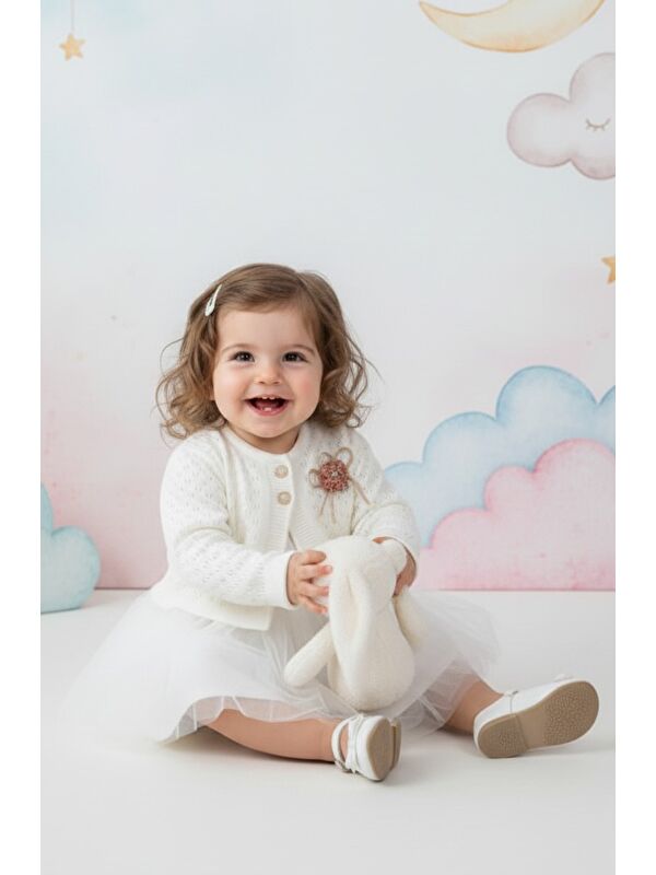 Mnk Baby & Kids Triko Bolerolu Kız Bebek Elbise M00770